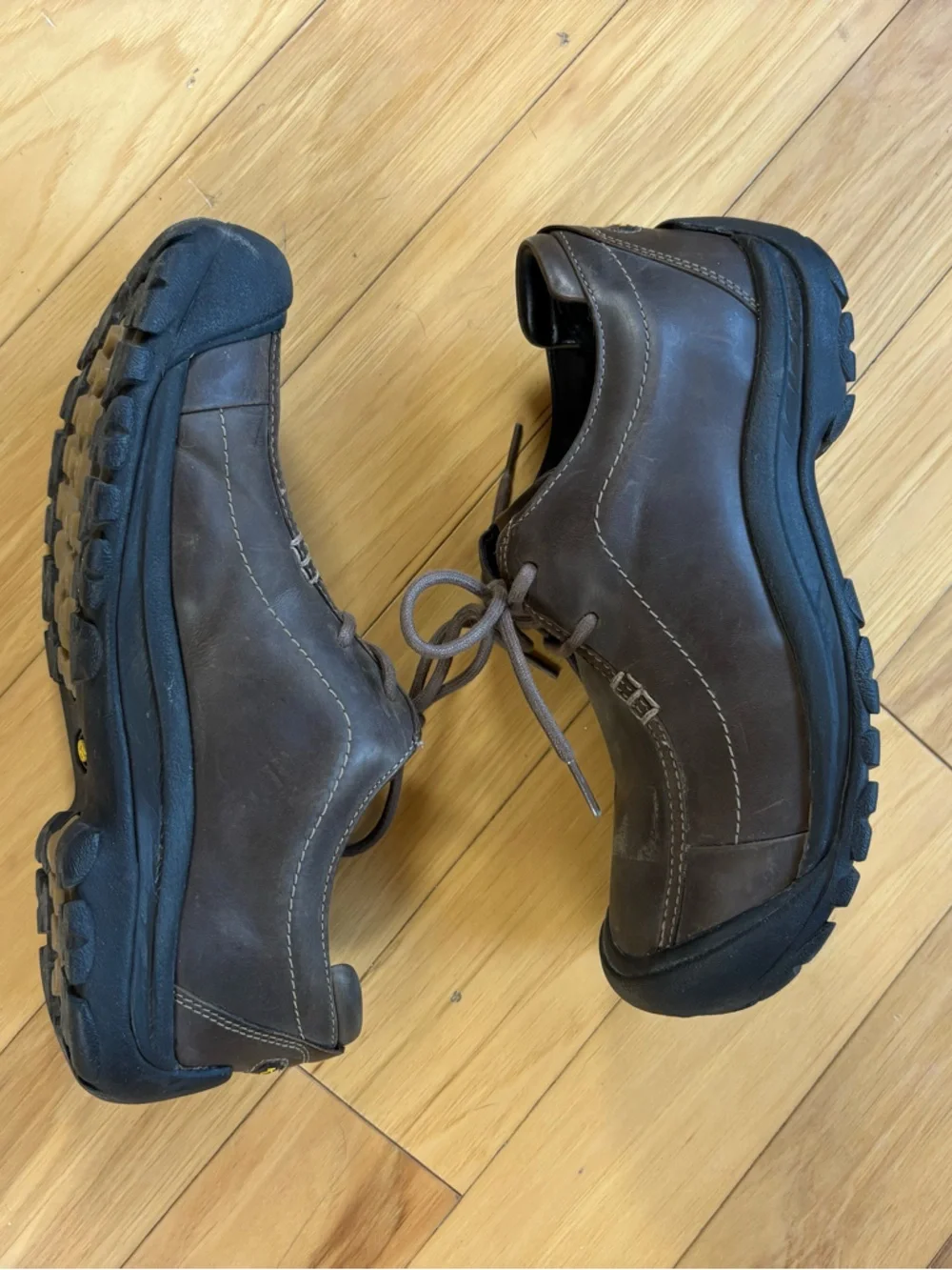 KEEN Portsmouth II Shoes Mens Sz 8.5 Brown Leather Waterproof Oxfords